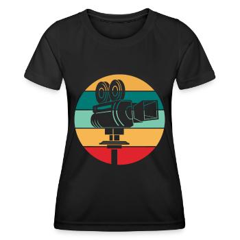 Filmmaker cameraman director - Women's Functional T-Shirt - black - Front - AI Model Female 172 light (172cm)