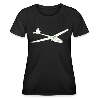 Pilote de planeur marin planeur - T-shirt sport Femme - noir - Devant - AI Model Female 172 light (172cm)