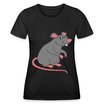 Ratte - Frauen Funktions-T-Shirt - Schwarz - Vorne - AI Model Female 172 light (172cm)