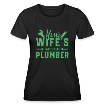 Plumber plumbing plumber plumbing team - Women's Functional T-Shirt - black - Front - AI Model Female 172 light (172cm)
