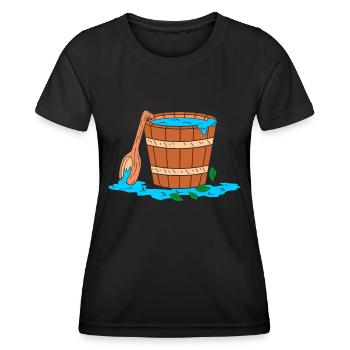 Seau de sauna - T-shirt sport Femme - noir - Devant - AI Model Female 172 light (172cm)