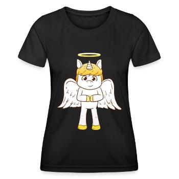 Unicorn Angel - Frauen Funktions-T-Shirt - Schwarz - Vorne - AI Model Female 172 light (172cm)