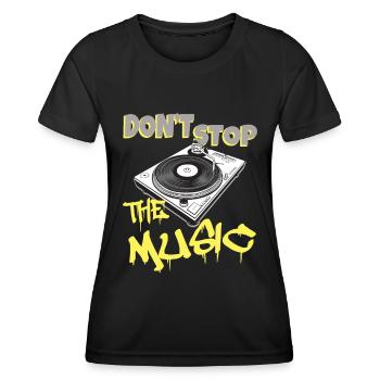 Platine vinyle DJ - T-shirt sport Femme - noir - Devant - AI Model Female 172 light (172cm)