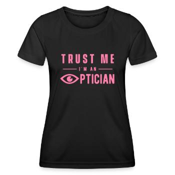 Beruf Team Optiker Optik Optikerin Augenoptiker - Frauen Funktions-T-Shirt - Schwarz - Vorne - AI Model Female 172 light (172cm)