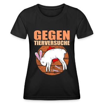 Gegen Tierversuche Abschaffen Tierschützer - Frauen Funktions-T-Shirt - Schwarz - Vorne - AI Model Female 172 light (172cm)