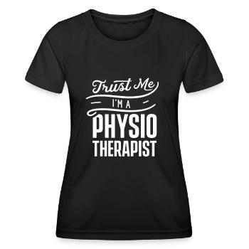 Physiotherapeut - Frauen Funktions-T-Shirt - Schwarz - Vorne - AI Model Female 172 light (172cm)