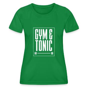 Gym & Tonic Workout Fitness Gym - Women's Functional T-Shirt - kelly green - Front - AI Model Female 172 dark (172cm)