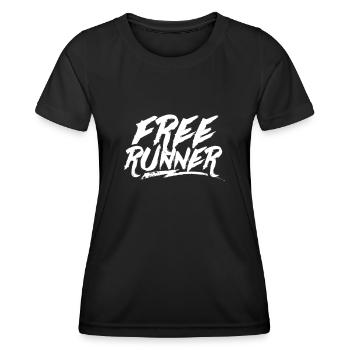 Frei Läufer Parkour Team Freerunning Parkourläufer - Frauen Funktions-T-Shirt - Schwarz - Vorne - AI Model Female 172 light (172cm)