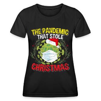 Pandemic Christmas 2020 Funny Quarantine Xmas - Women's Functional T-Shirt - black - Front - AI Model Female 172 light (172cm)