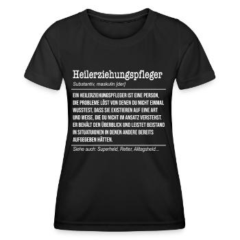 Heilerziehungspfleger Definition - Frauen Funktions-T-Shirt - Schwarz - Vorne - AI Model Female 172 light (172cm)