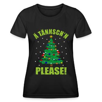 Denglisch Weihnachten Englisch Lehrer - Frauen Funktions-T-Shirt - Schwarz - Vorne - AI Model Female 172 light (172cm)