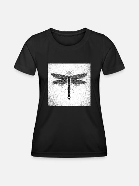wednesday dragonfly - Women's Functional T-Shirt - black