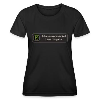 Achievement unlocked - Level 19 complete - Geburts - Frauen Funktions-T-Shirt - Schwarz - Vorne - AI Model Female 172 light (172cm)