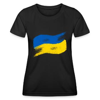 Ukraine Flagge - Frauen Funktions-T-Shirt - Schwarz - Vorne - AI Model Female 172 light (172cm)