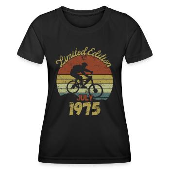 Birthday Bike Bike July 1975 - Women's Functional T-Shirt - black - Front - AI Model Female 172 light (172cm)