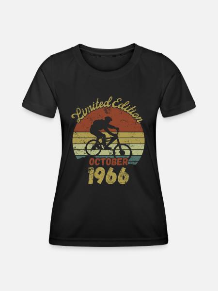 Geburtstag Fahrrad Bike October 1966 - Frauen Funktions-T-Shirt - Schwarz