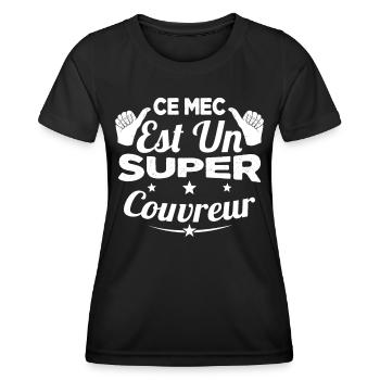 Ce Mec Est Un Super Couvreur Cadeau - T-shirt sport Femme - noir - Devant - AI Model Female 172 light (172cm)