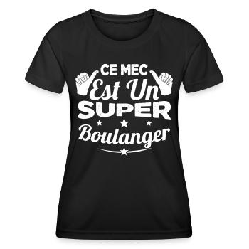 Ce Mec Est Un Super Boulanger Cadeau - T-shirt sport Femme - noir - Devant - AI Model Female 172 light (172cm)