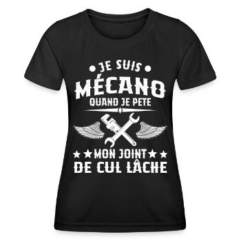 Je Suis Mécano Cadeau Mécanicien - T-shirt sport Femme - noir - Devant - AI Model Female 172 light (172cm)