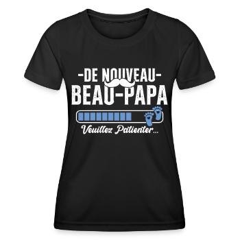 Nouveau Beau Papa Cadeau Père Cool - T-shirt sport Femme - noir - Devant - AI Model Female 172 light (172cm)