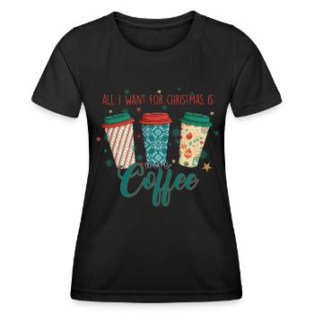 Coffee Coffee Drinker Gift Idea - Women's Functional T-Shirt - black - Front - AI Model Female 172 light (172cm)