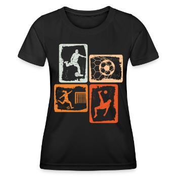 Fußballspieler Fußball Spieler Kinder Fußballer - Frauen Funktions-T-Shirt - Schwarz - Vorne - AI Model Female 172 light (172cm)