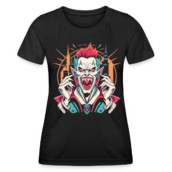 Gruseliger Blutsauger - Dunkle Halloween-Macht - Frauen Funktions-T-Shirt - Schwarz - Vorne - AI Model Female 172 light (172cm)