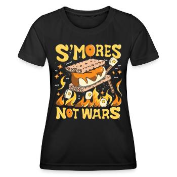Camping pour la paix - Profitez de SMORES et plus encore - T-shirt sport Femme - noir - Devant - AI Model Female 172 light (172cm)