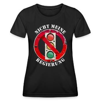 Ampel Nicht meine Regierung - Frauen Funktions-T-Shirt - Schwarz - Vorne - AI Model Female 172 light (172cm)