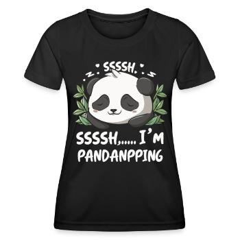 Entspannung mit Pandapower - Frauen Funktions-T-Shirt - Schwarz - Vorne - AI Model Female 172 light (172cm)