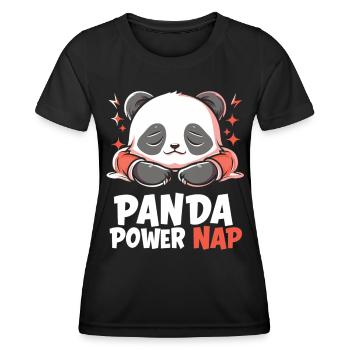 Panda Power Nap - Frauen Funktions-T-Shirt - Schwarz - Vorne - AI Model Female 172 light (172cm)