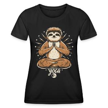 Équilibre et sérénité : le yoga de la paresse - T-shirt sport Femme - noir - Devant - AI Model Female 172 light (172cm)