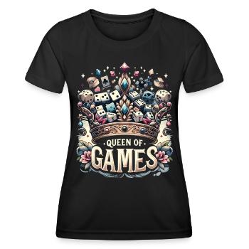 Domination du jeu de cartes « Queen of Games » - T-shirt sport Femme - noir - Devant - AI Model Female 172 light (172cm)
