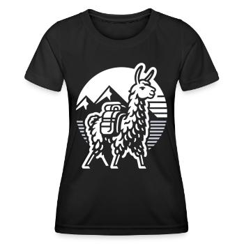 Schlichtes Berglama: Abenteuer Pur - Frauen Funktions-T-Shirt - Schwarz - Vorne - AI Model Female 172 light (172cm)