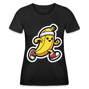 Banana at a running pace - Women's Functional T-Shirt - black - Front - AI Model Female 172 light (172cm)