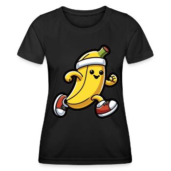 Banana at a running pace - Women's Functional T-Shirt - black - Front - AI Model Female 172 light (172cm)