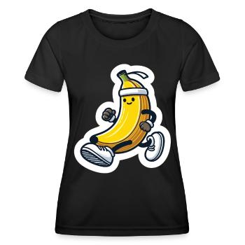 Sportliche Banane - Frauen Funktions-T-Shirt - Schwarz - Vorne - AI Model Female 172 light (172cm)