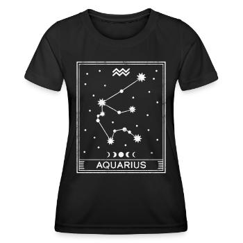 Sternzeichen Wassermann - Frauen Funktions-T-Shirt - Schwarz - Vorne - AI Model Female 172 light (172cm)