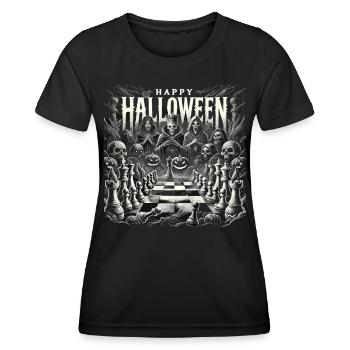 Spooky Chess Set Halloween Shirt - Women's Functional T-Shirt - black - Front - AI Model Female 172 light (172cm)
