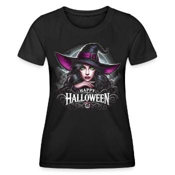 belle sorcière heureuse chemise d’Halloween - T-shirt sport Femme - noir - Devant - AI Model Female 172 light (172cm)