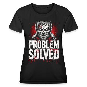 Bloody Solution - Problème résolu T-shirt d’Halloween - T-shirt sport Femme - noir - Devant - AI Model Female 172 light (172cm)