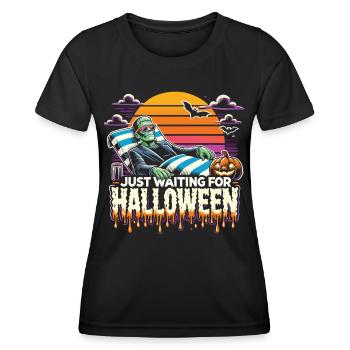 Monstre effrayant se relaxant sur la plage - T-shirt sport Femme - noir - Devant - AI Model Female 172 light (172cm)