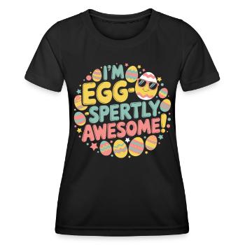 Ich bin eier-weise großartig – Ostergeschenk - Frauen Funktions-T-Shirt - Schwarz - Vorne - AI Model Female 172 light (172cm)