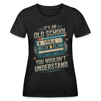 Musik, Kassetten & 1984 - Frauen Funktions-T-Shirt - Schwarz - Vorne - AI Model Female 172 light (172cm)