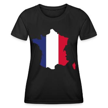 France drapeau - drapeau de la France - T-shirt sport Femme - noir - Devant - AI Model Female 172 light (172cm)