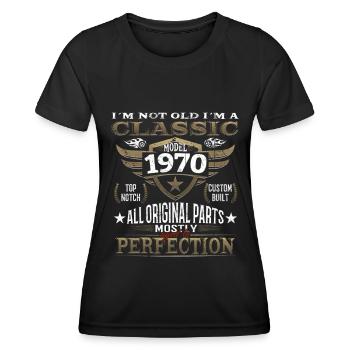 Geburtstag Vintage Jahrgang 1970 - 70er Klassiker - Frauen Funktions-T-Shirt - Schwarz - Vorne - AI Model Female 172 light (172cm)