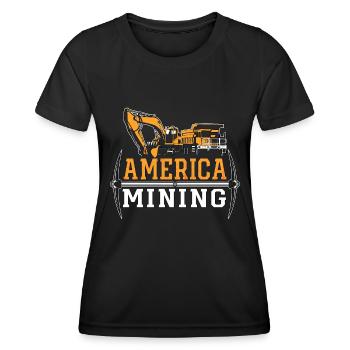 Mining Trucker America Mining Mine Coal Mine Truck - Women's Functional T-Shirt - black - Front - AI Model Female 172 light (172cm)