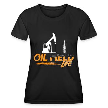 Travailleurs des champs pétrolifères Vie des champs pétrolifères Rougneck - T-shirt sport Femme - noir - Devant - AI Model Female 172 light (172cm)