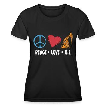 Travailleurs des champs pétrolifères Travailleurs des plates-formes pétrolières pour le rétablissement de la paix - T-shirt sport Femme - noir - Devant - AI Model Female 172 light (172cm)