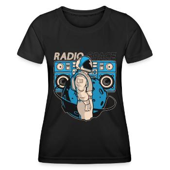 Astronomie Stars Music Lover Radio Space Universe - T-shirt sport Femme - noir - Devant - AI Model Female 172 light (172cm)